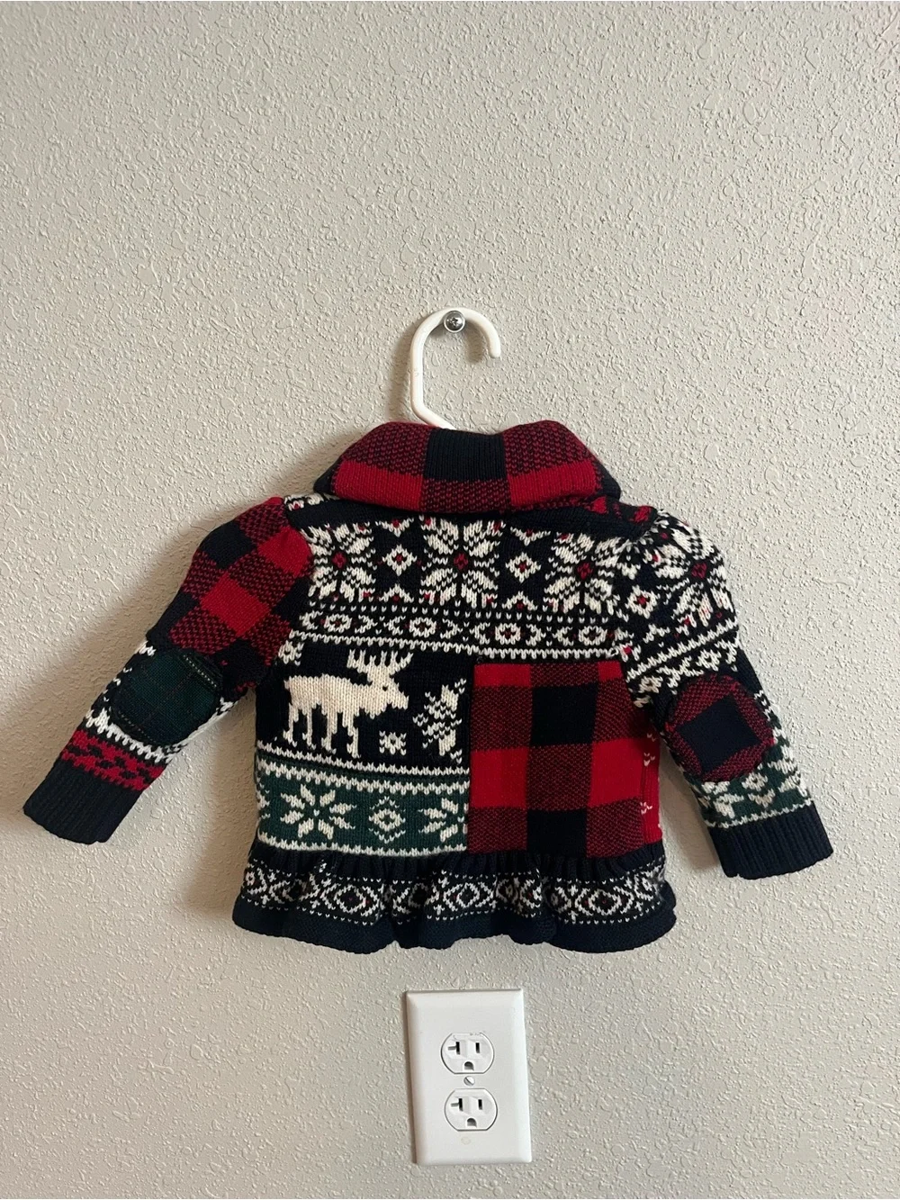 NWT girls Ralph Lauren Multi-Color Holiday Patchwork Cardigan size 3-6 month